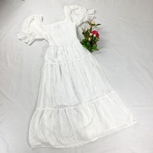 NWT white tiered milkmaid cottagecore maxi dress